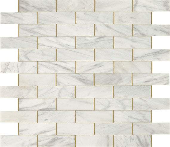 Daltile Lavaliere 11" X 14" Melded Mosaic Honed Alluring White/Brass