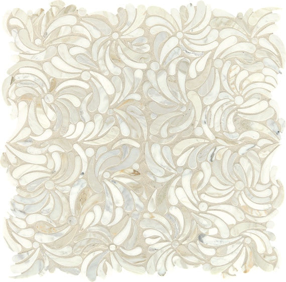 Daltile Lavaliere 12" X 11" Windblown Mosaic Honed Calacatta Gold