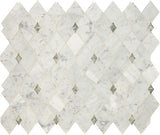 Daltile Lavaliere 12" X 10" Harlequin Mosaic Polished Carrara White/Antique Mirror