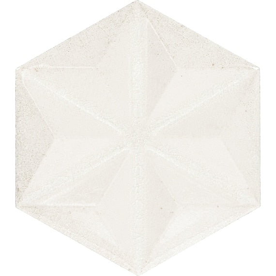 Daltile Stare Fyre 7" X 7" Hexagon Pixie White