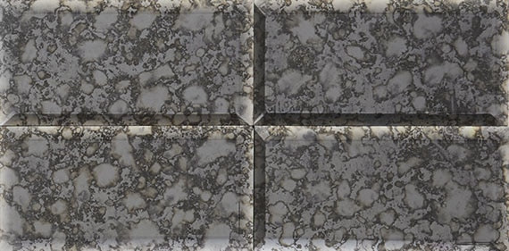 Daltile Lavaliere 12" X 12" Mosaic 3"X3" Polished Black Antique Mirror