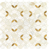 Daltile Lavaliere 12" X 12" Shapestry Mosaic Polished Calacatta Gold/ Brass