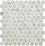 Daltile Uptown Glass 11" X 12" Hexagon Mosaic 1" Matte Carrara