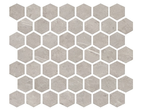 Daltile Prime 12" X 14" Hexagon Mosaic 1.5" X 1.5" Stamina Grey