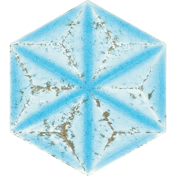 Daltile Stare Fyre 7" X 7" Hexagon Heavenly Blue