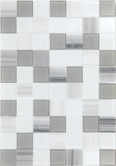 Daltile Perfit Mosaix 18" X RL" Mosaic Marmara & Glass / Straight Stack 2" X 2"