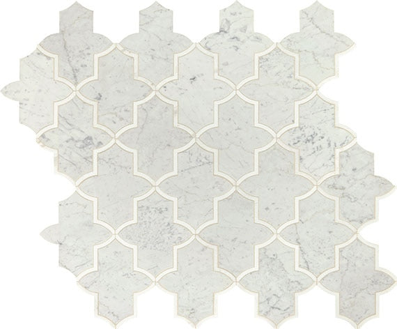 Daltile Lavaliere 13" X 12" Byzantine Mosaic Polished Carrara White/Thassos White