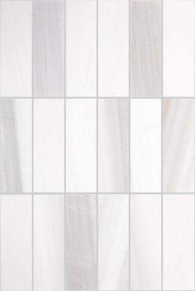 Daltile Perfit Mosaix 18" X RL" Mosaic Calacatta Dolomiti / Straight Stack 2" X 6"