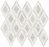 Daltile Decorative Accents 12" X 13" Argyle Mosaic 3" X 4" Argyle Blend White