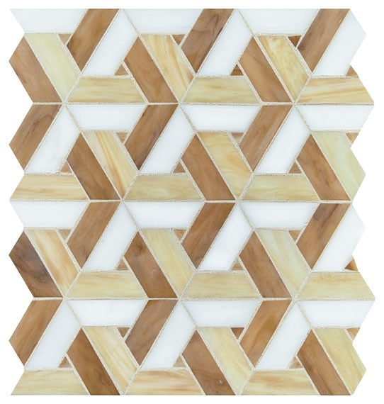 Daltile Vivify 13" X 15" Trapezoid Mosaic 1" X 3" Heirloom Gold