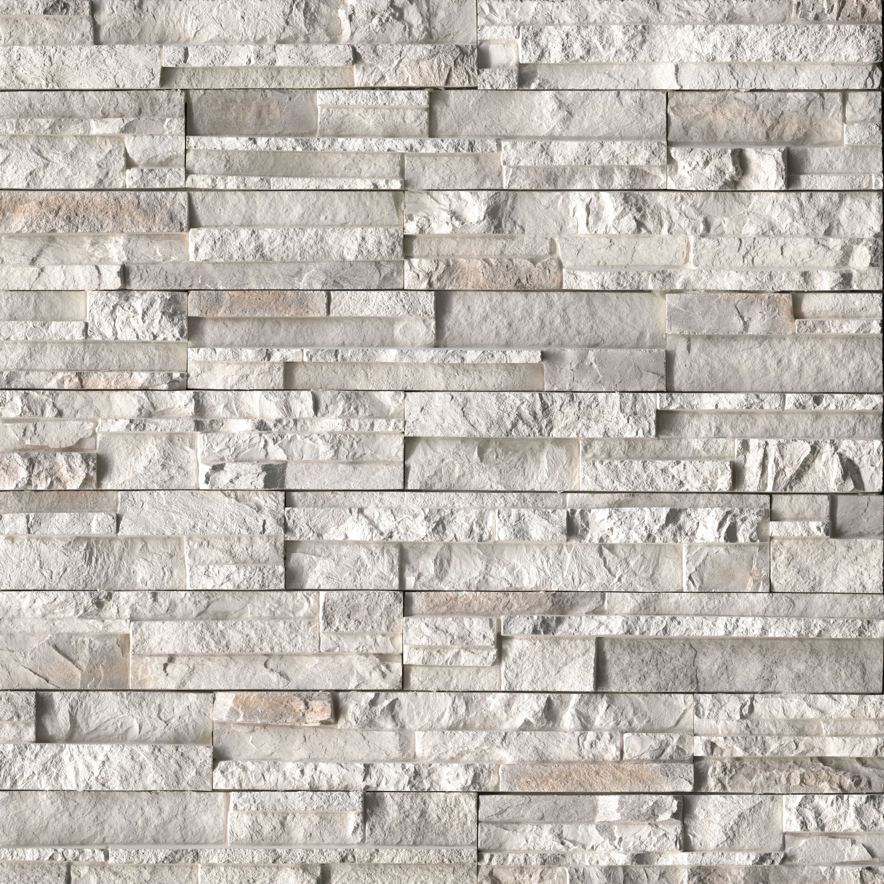 MS International Stacked Stone 12" x 12" Flats Danbury White