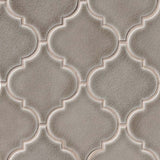 MS International Highland Park 12" x 12" Glossy Dove Gray Arabesque