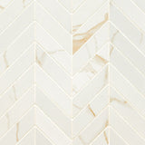 MS International Eden 12" x 15" Chevron Mosaic Matte Calacatta