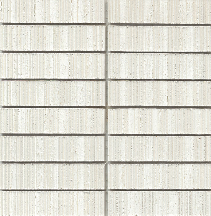 Emser Newtro 12"x12" Stacked Mosaic "1x6" Polished White