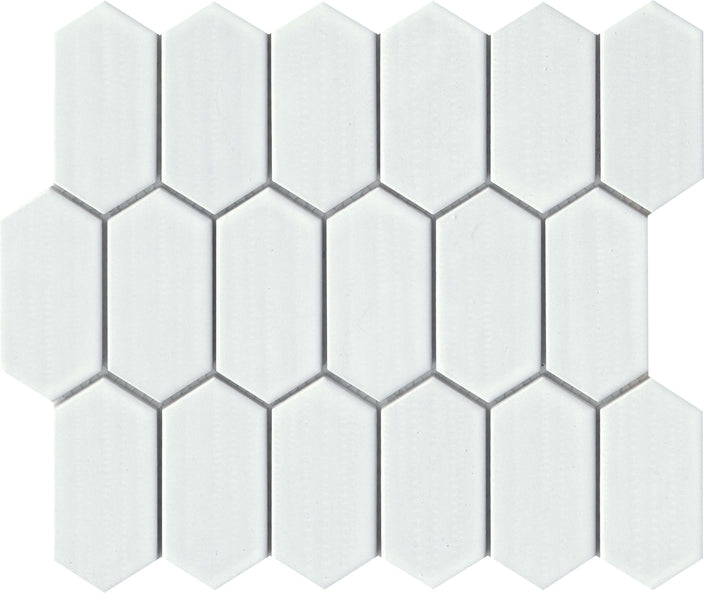 Emser Omni 10"x12" Picket Mosaic 1.8"X3.8" Polished White