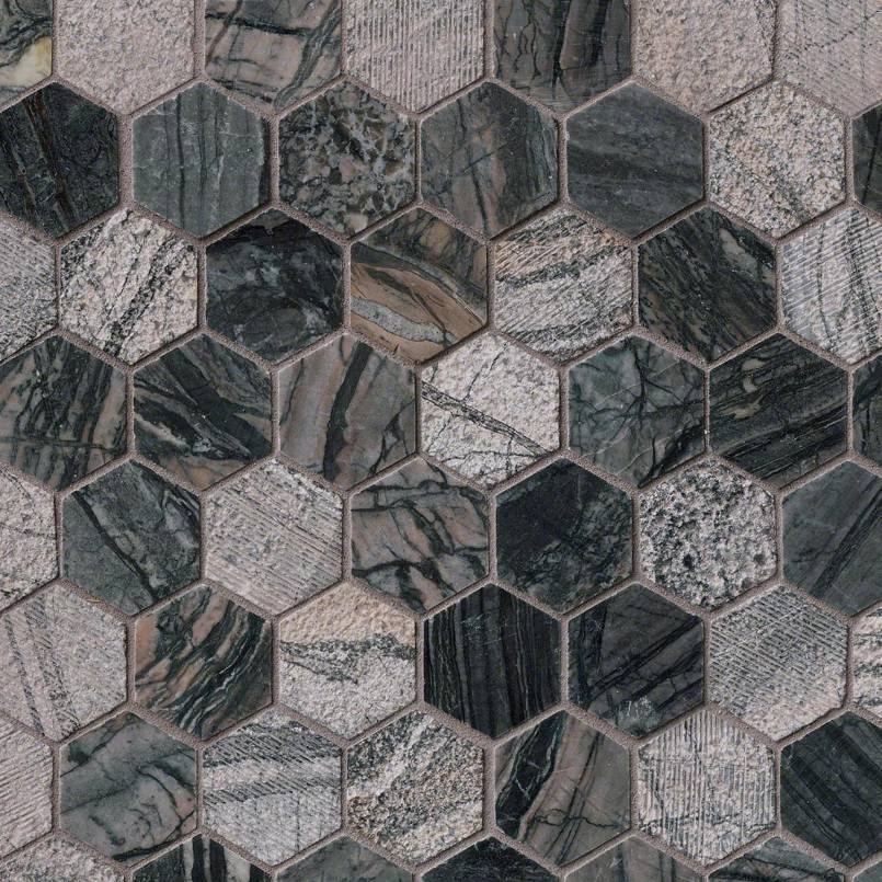 MS International Decorative Mosaic 12" x 12" Hexagon 2" Henley