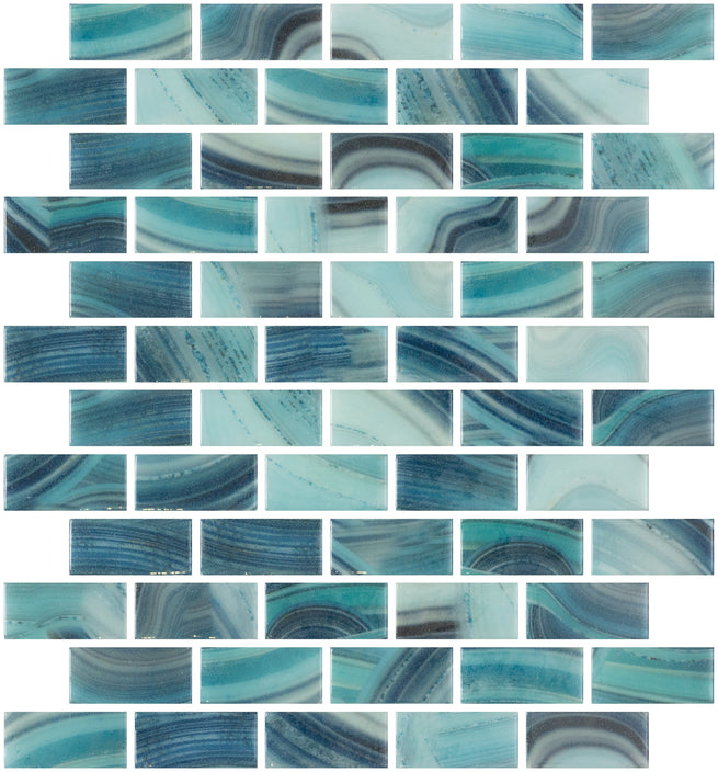 Emser Waterlace 10"x12" Mosaic 1"x2" Polished Gau