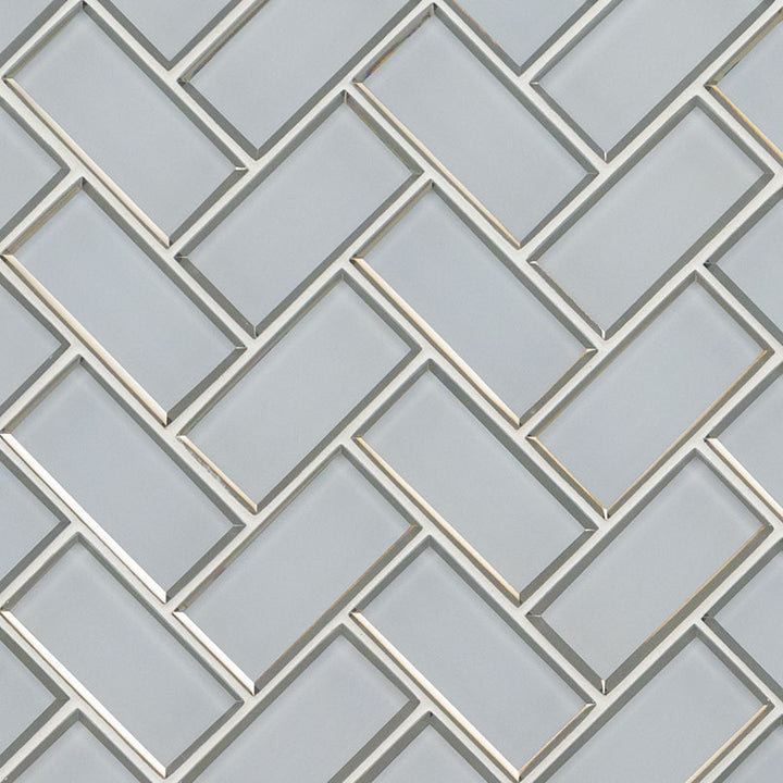 MS International Decorative Mosaic 12" x 12" Herringbone Ice