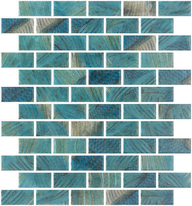 Emser Waterlace 10"x12" Mosaic 1"x2" Polished Mana