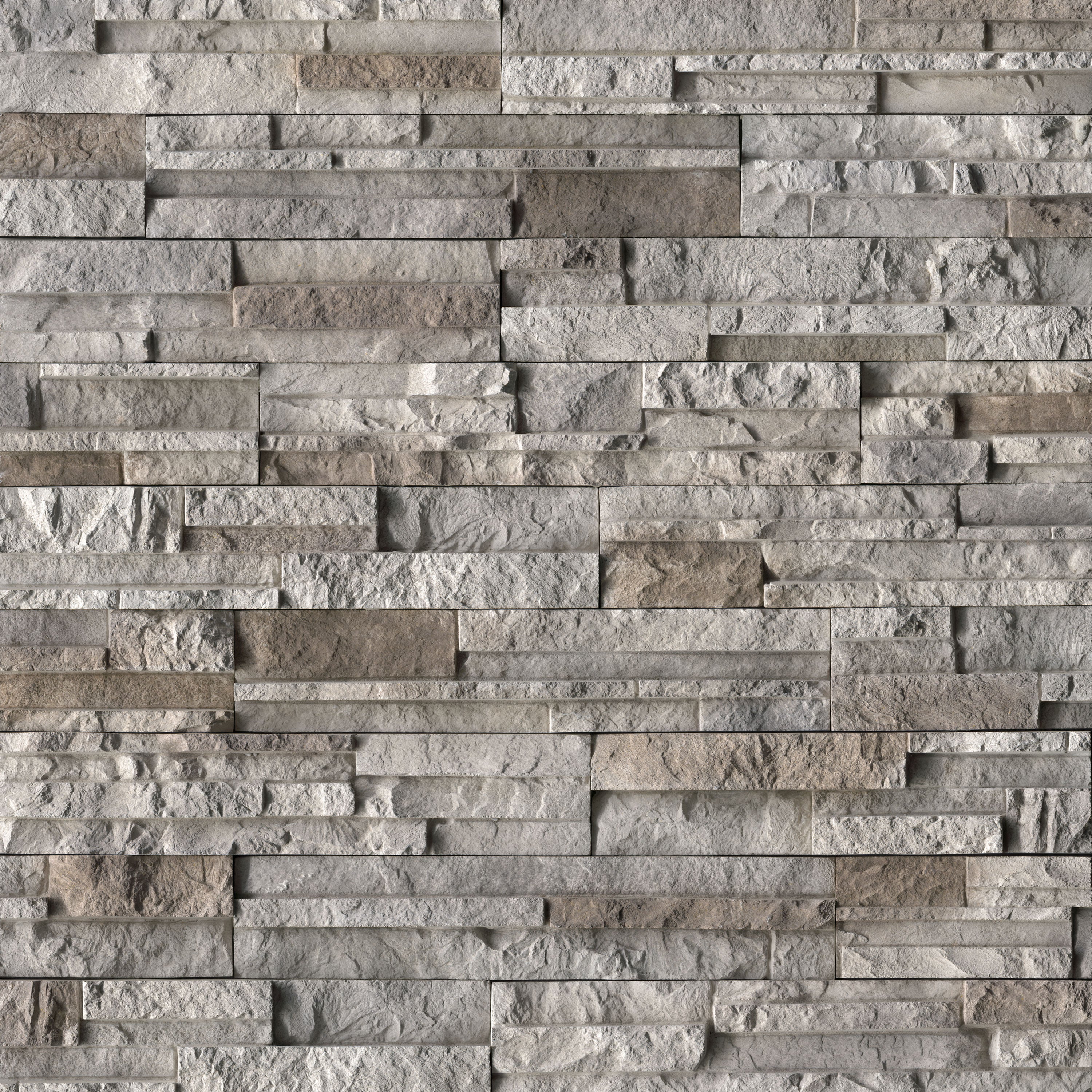 MS International Stacked Stone 12" x 12" Flats Knoxville Gray