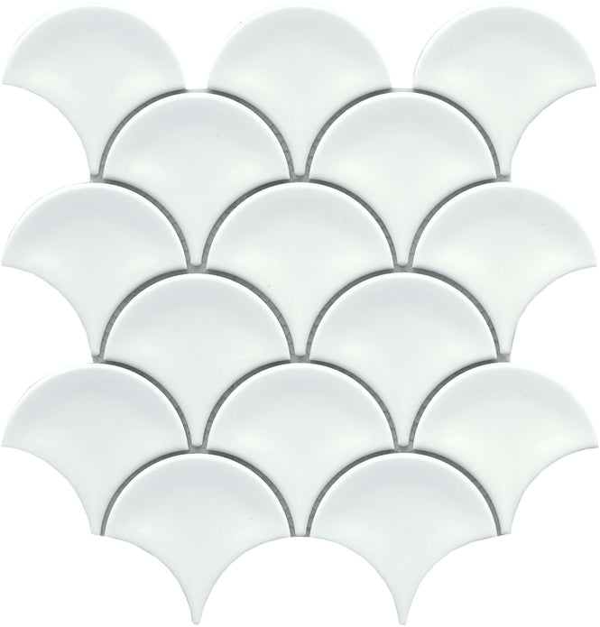 Emser Reward 10"x11" Fan Mosaic 3"x4" Polished White