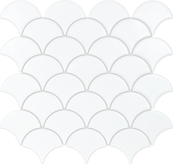 Emser Impact 11"x12" Fan Mosaic 3"x3" Matte White