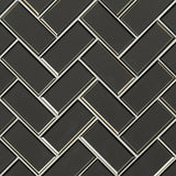 MS International Decorative Mosaic 12" x 12" Herringbone Metallic Gray