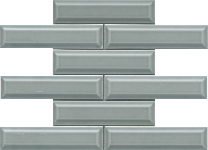 Emser Kinetic 11"x12" Beveled Mosaic 1.79"X7.68" Polished Gray