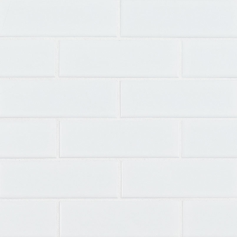 MS International Domino 12" x 12" Brick Matte 2" x 6" White