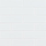 MS International Domino 12" x 12" Brick Matte 2" x 6" White