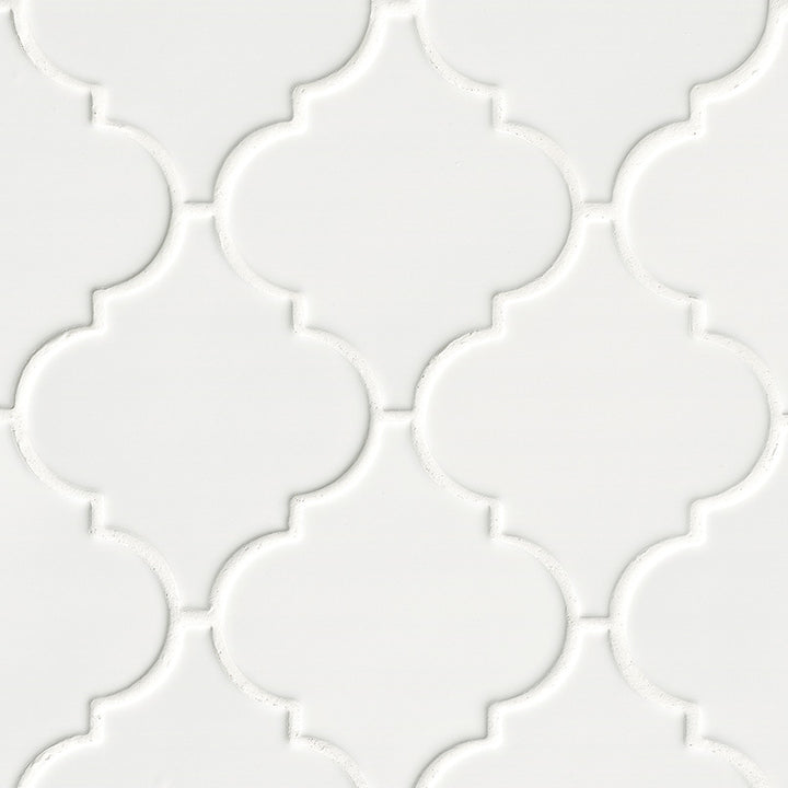 MS International Highland Park 12" x 12" Glossy Whisper White Arabesque