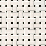 MS International Domino 12" x 12" Basketweave White And Black