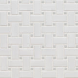 MS International Domino 12" x 12" Basketweave White And Gray