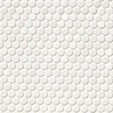 MS International Domino 12" x 12" Penny Round GLossy Bianco