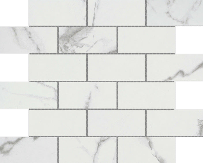 Emser Serendra 12"x12" Off-set Mosaic 2"x4" Polished Mila